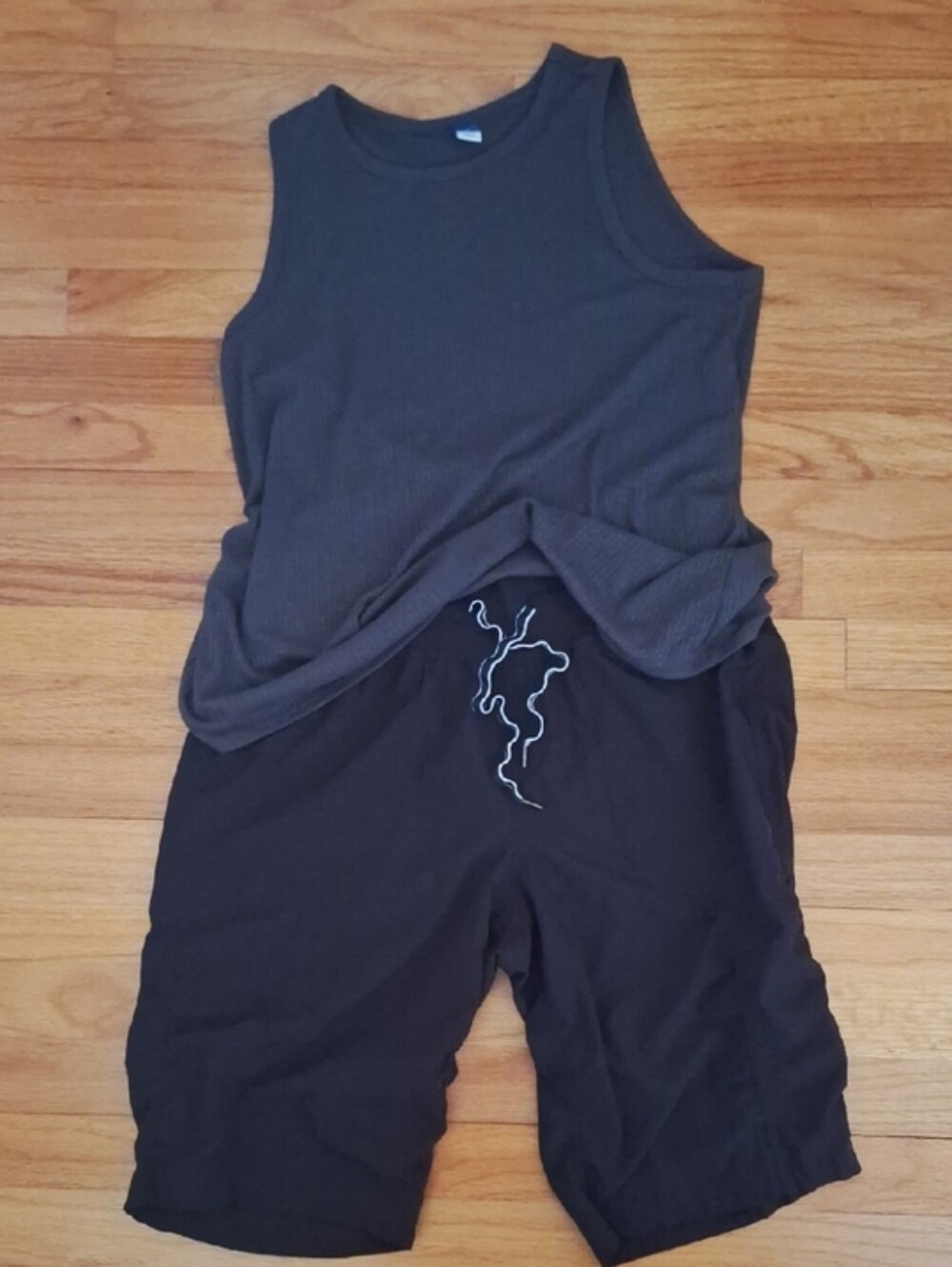 Women's Ribbed Sleeveless Tank Top - Charcoal Gray - Picture 9 of 9